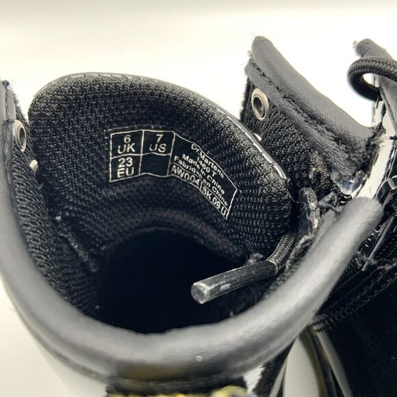 Dr. Martens 1460 T Pascal Patent Leather Black Mash-Up Combat Boots. US Size 7. - Picture 8 of 8